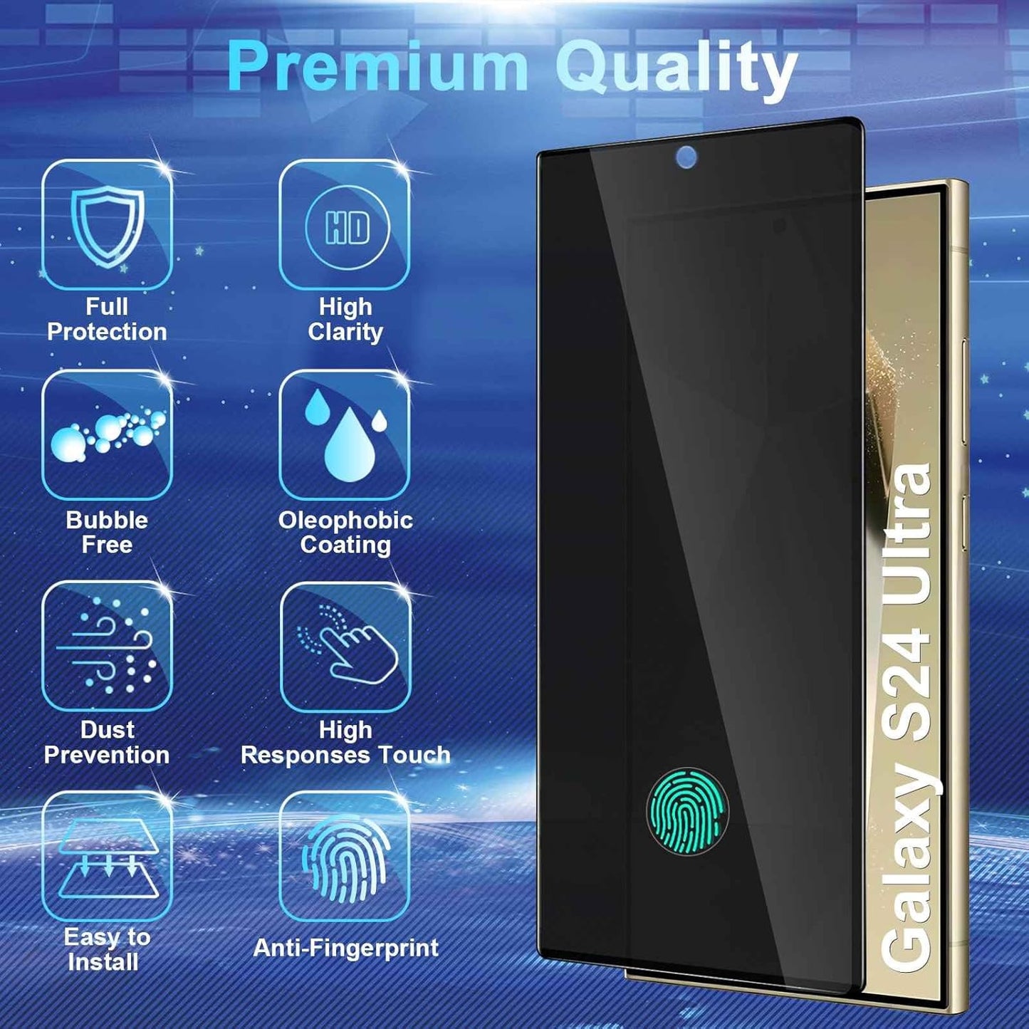 Samsung S24 Ultra Privacy Tempered Glass (Buy 1 Get 1 Free)